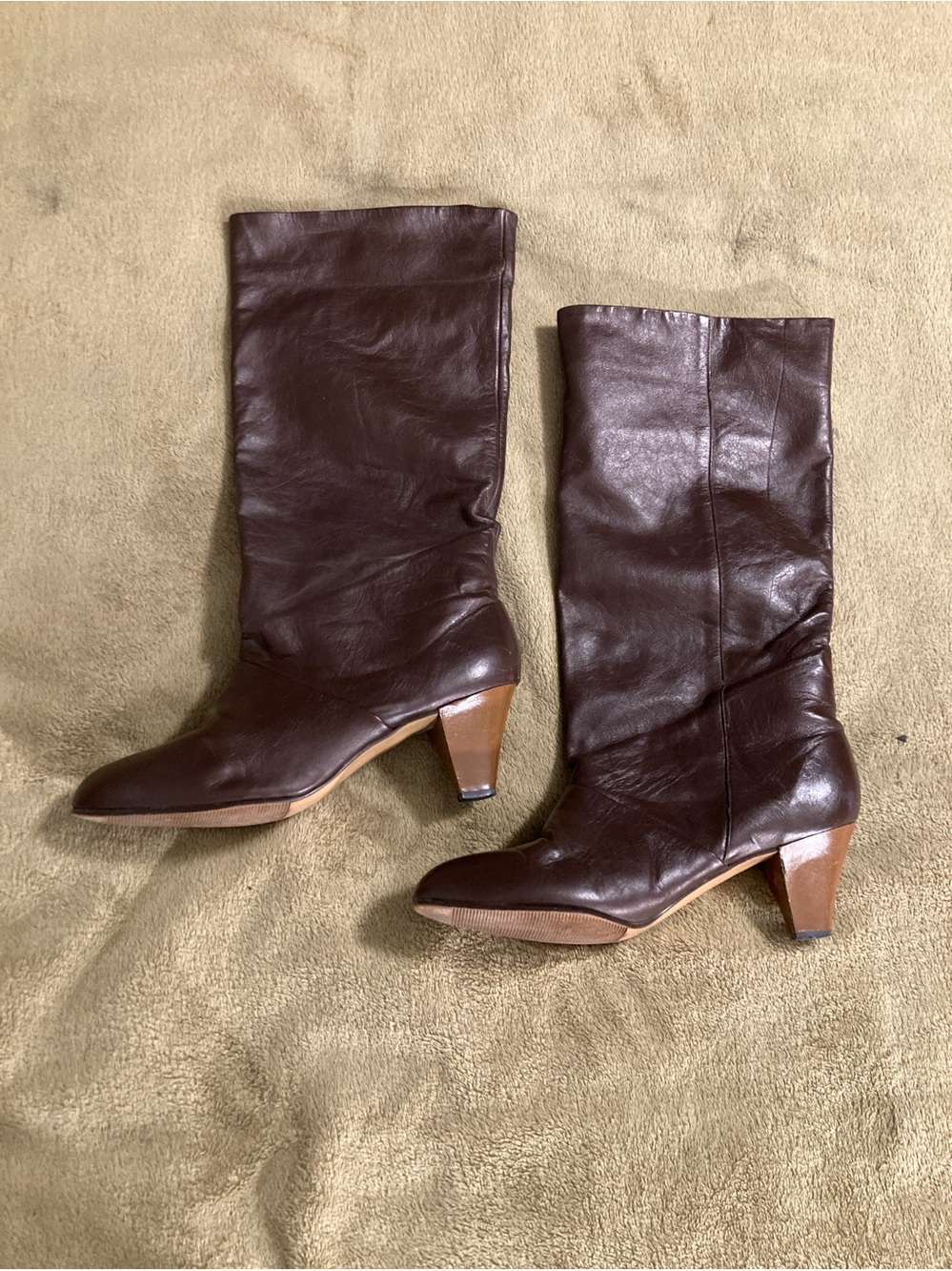 EUC Leather Boots Vintage 70s Brown Size 7.5M